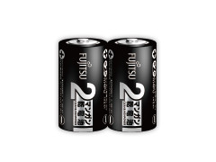 マンガン乾電池　黒　単2形　1.5V　2個パック